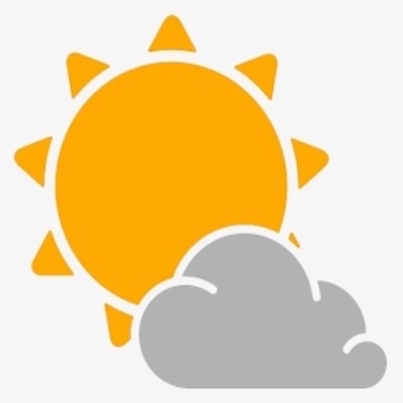 weather icon with sun and cloud